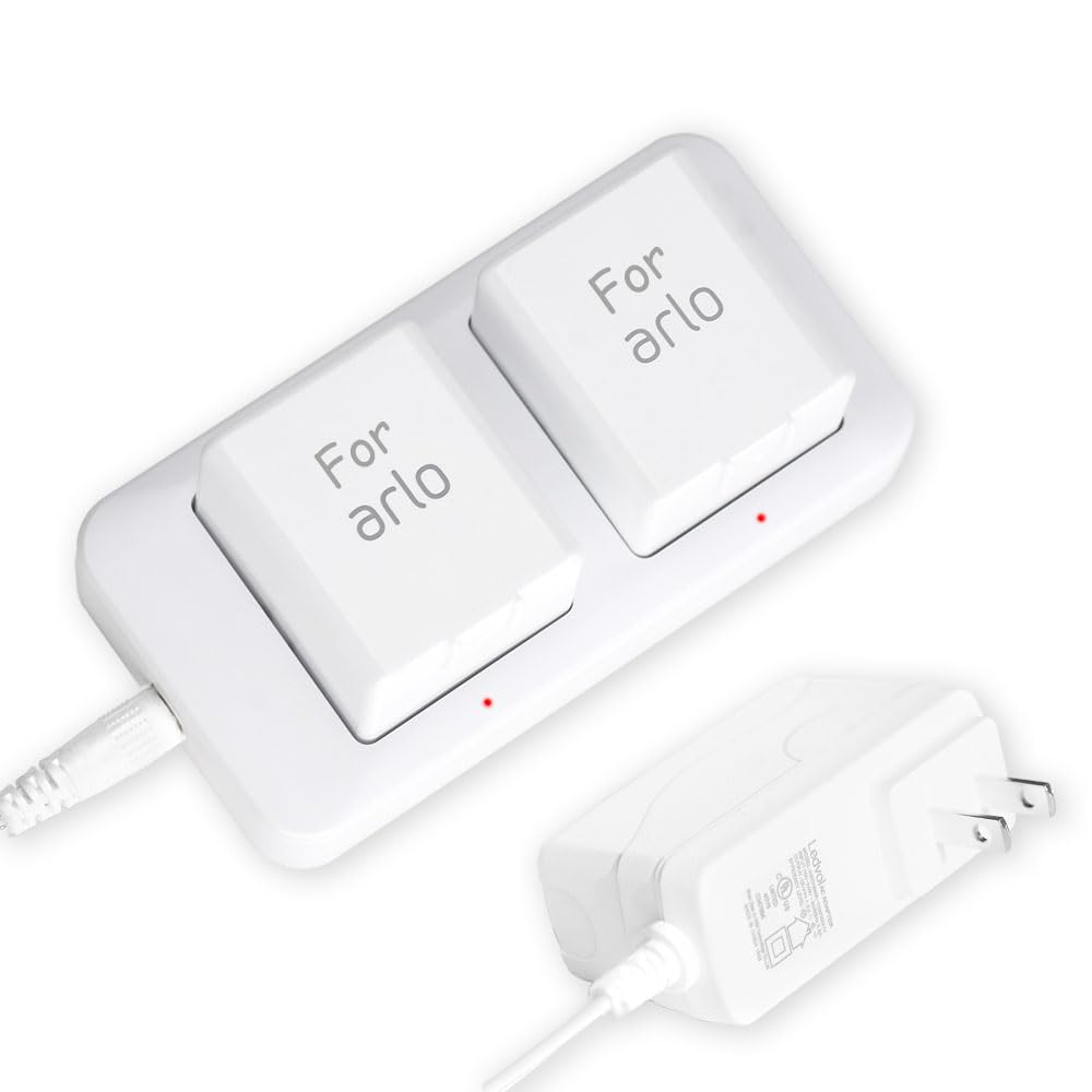 White Dual Slot Camera Battery Charger C55326