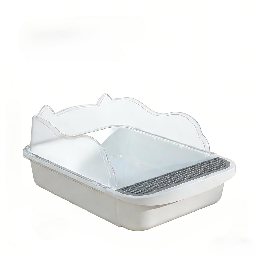 Open Top High Sided Cat Litter Box with Removable Tray and Scoop L1342