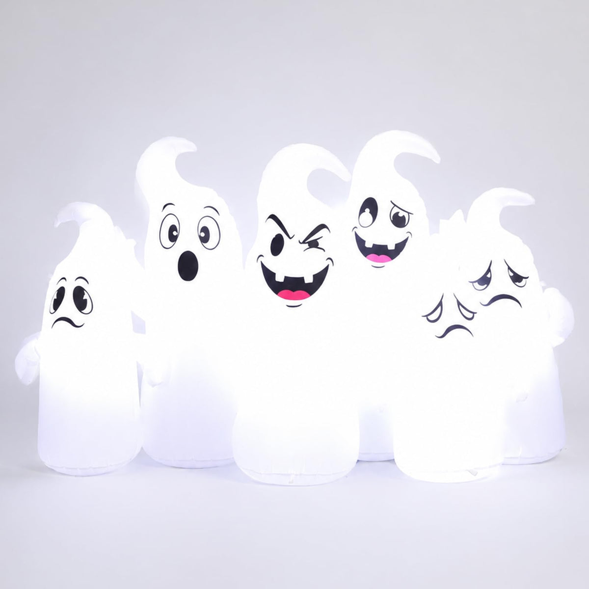8FT Long Halloween Inflatable 6 Cute Ghosts LED Yard Decoration I964772