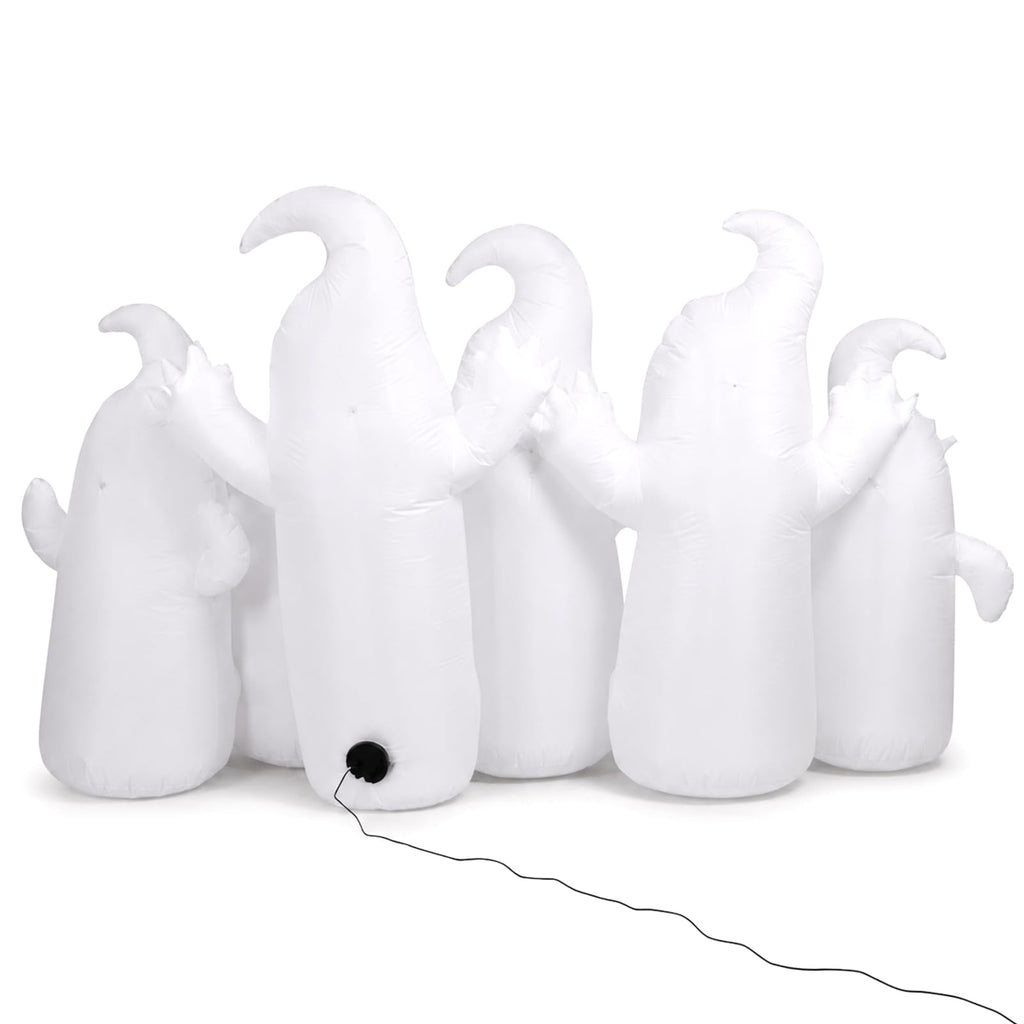 8FT Long Halloween Inflatable 6 Cute Ghosts LED Yard Decoration I964772