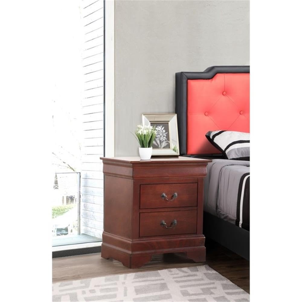 Set of 2 Queen Sleigh Bed and 2-Drawer Nightstand S28613