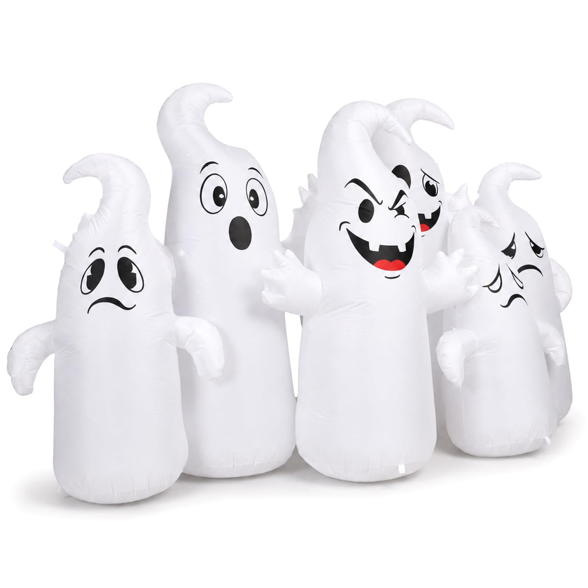8FT Long Halloween Inflatable 6 Cute Ghosts LED Yard Decoration I964772
