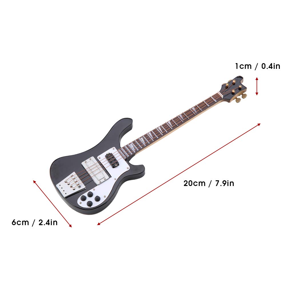 Black Miniature Bass Guitar Replica 1:4 Scale R4352