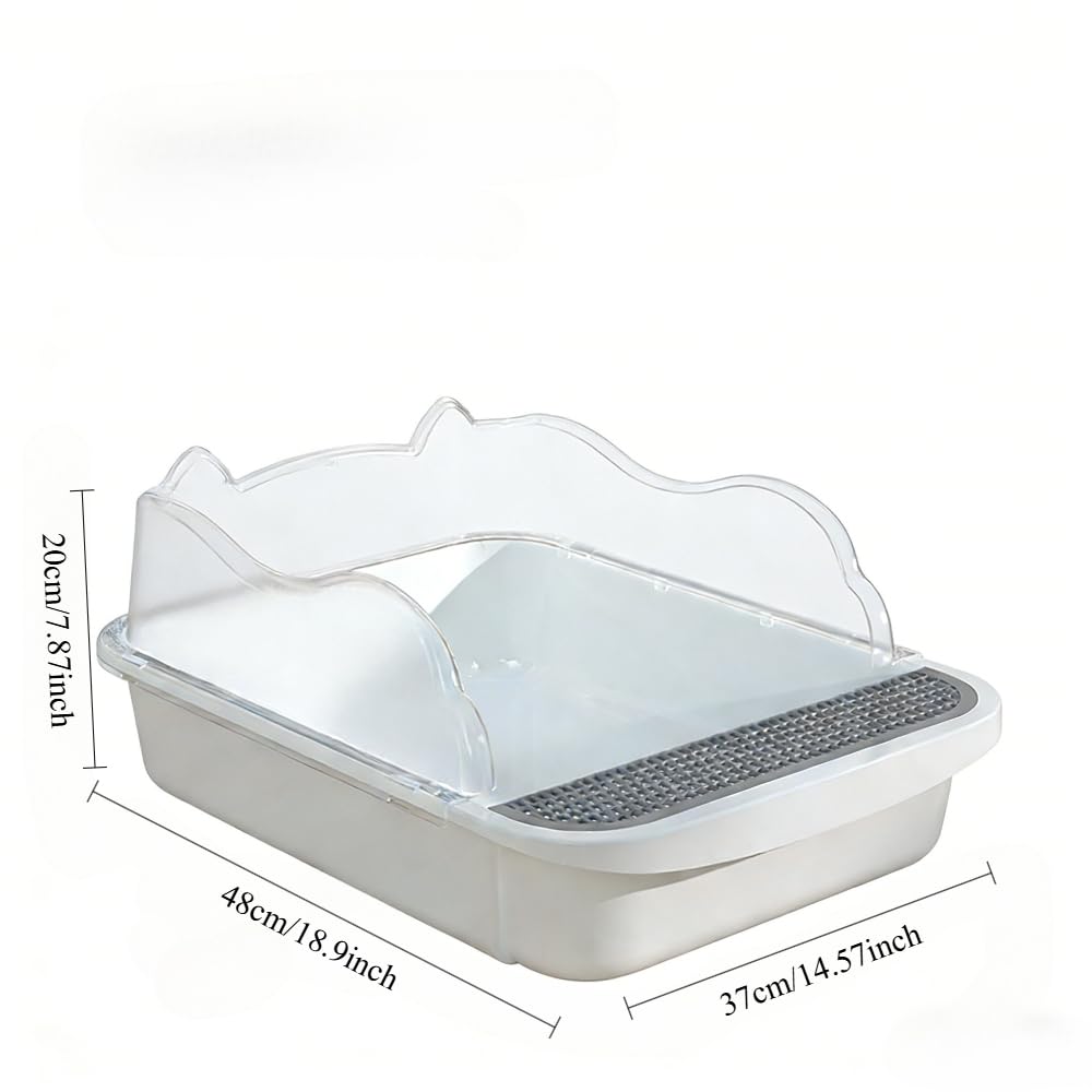 Open Top High Sided Cat Litter Box with Removable Tray and Scoop L1342