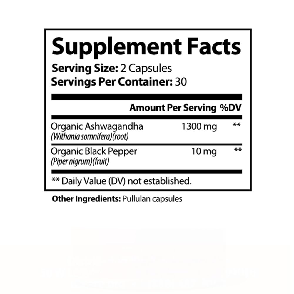 Ashwagandha with Black Pepper Extract 60 Veggie Capsules Z317543