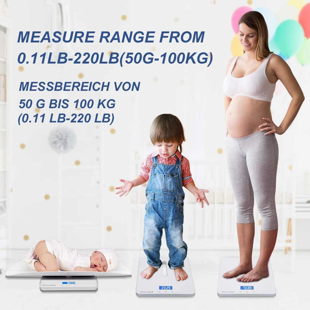 Baby Scale with Hold Function, Blue Backlight, Weight and Height Track S9521