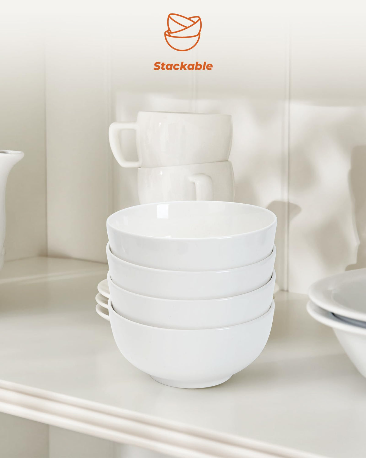 Cereal Bowls Set of 4, 24 OZ Ceramic M653210