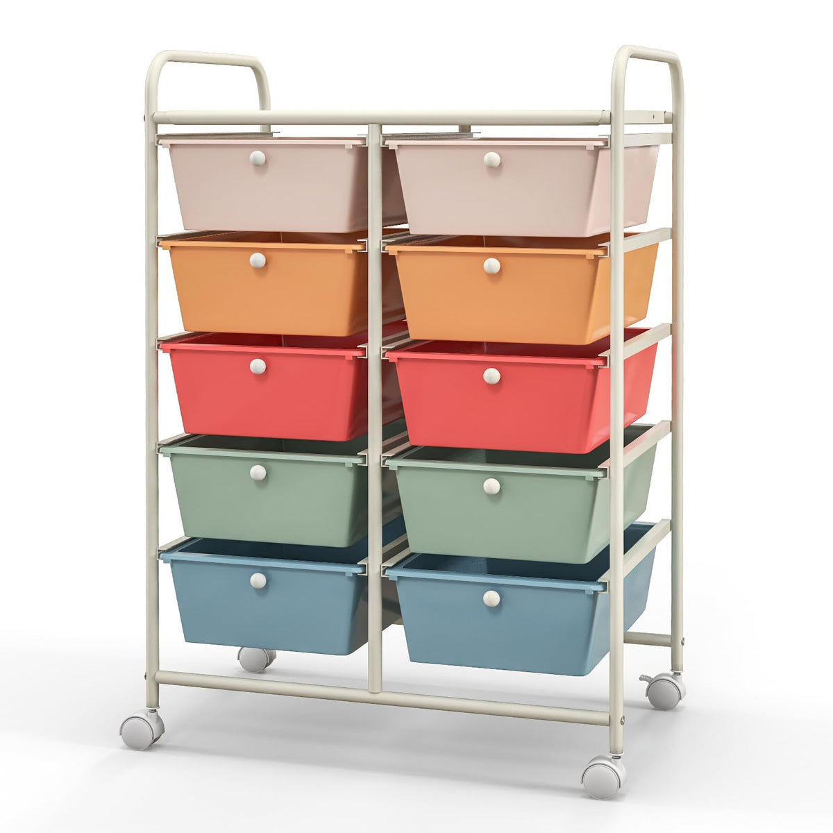 10 Drawer Rolling Storage Cart with Metal Frame W20717