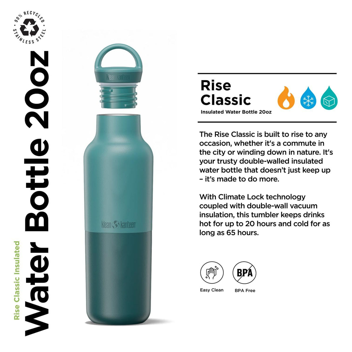 20 oz Stainless Steel Insulated Water Bottle D7195