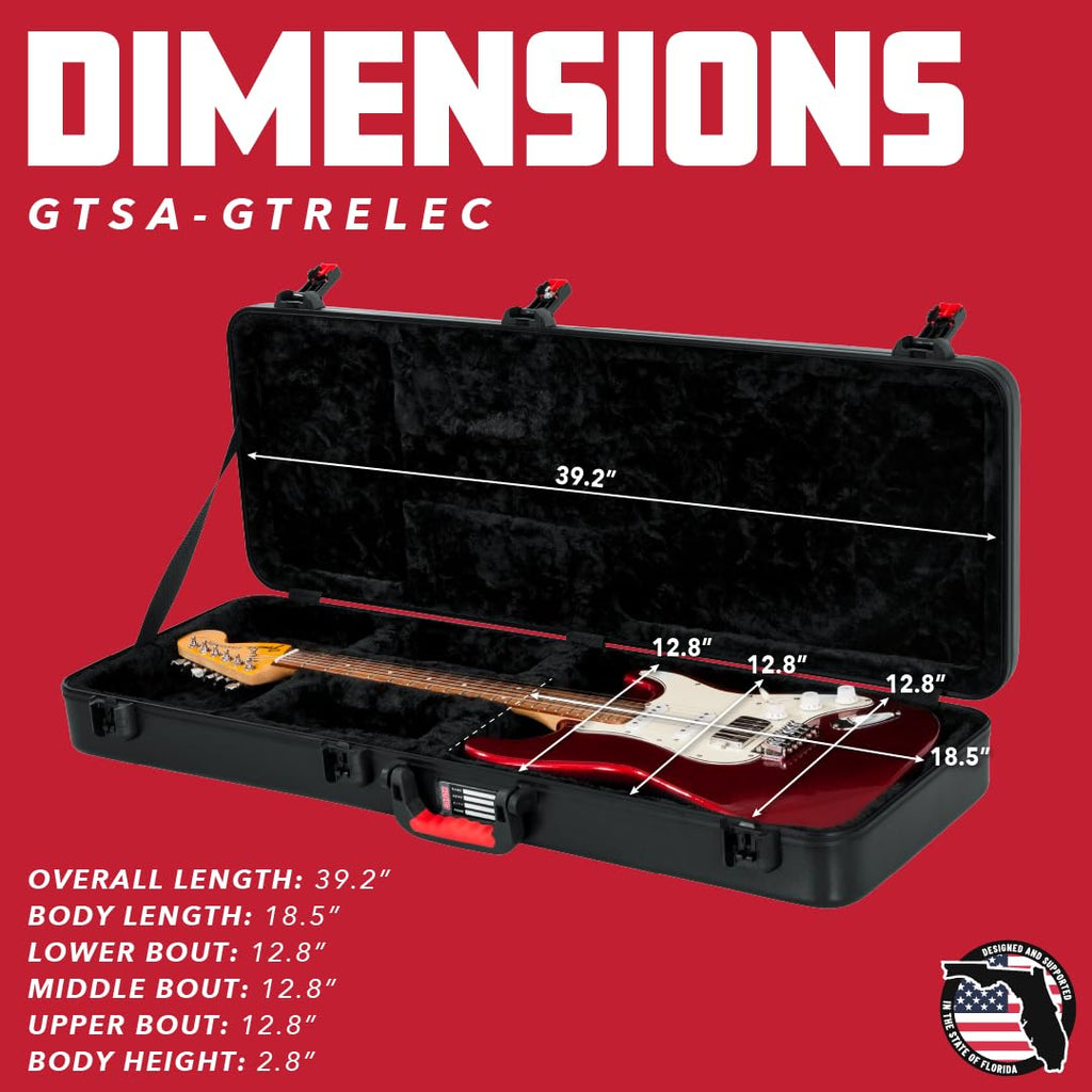 Molded Flight Case for Electric Guitars with Locking Latch X48369