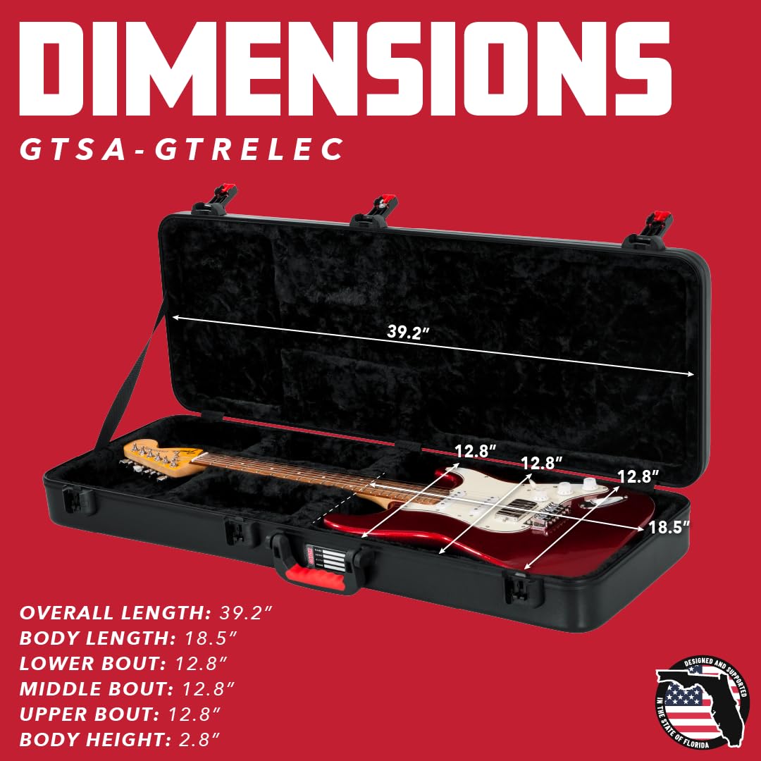 Molded Flight Case for Electric Guitars with Locking Latch X48369