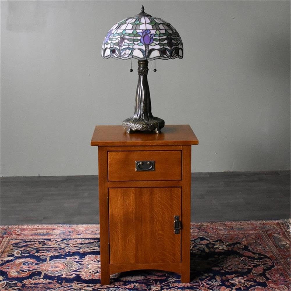 Solid Wood Nightstand with 1 Door and Drawer X575
