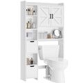 White Over the Toilet Storage Cabinet with 2 Removable Drawers D368