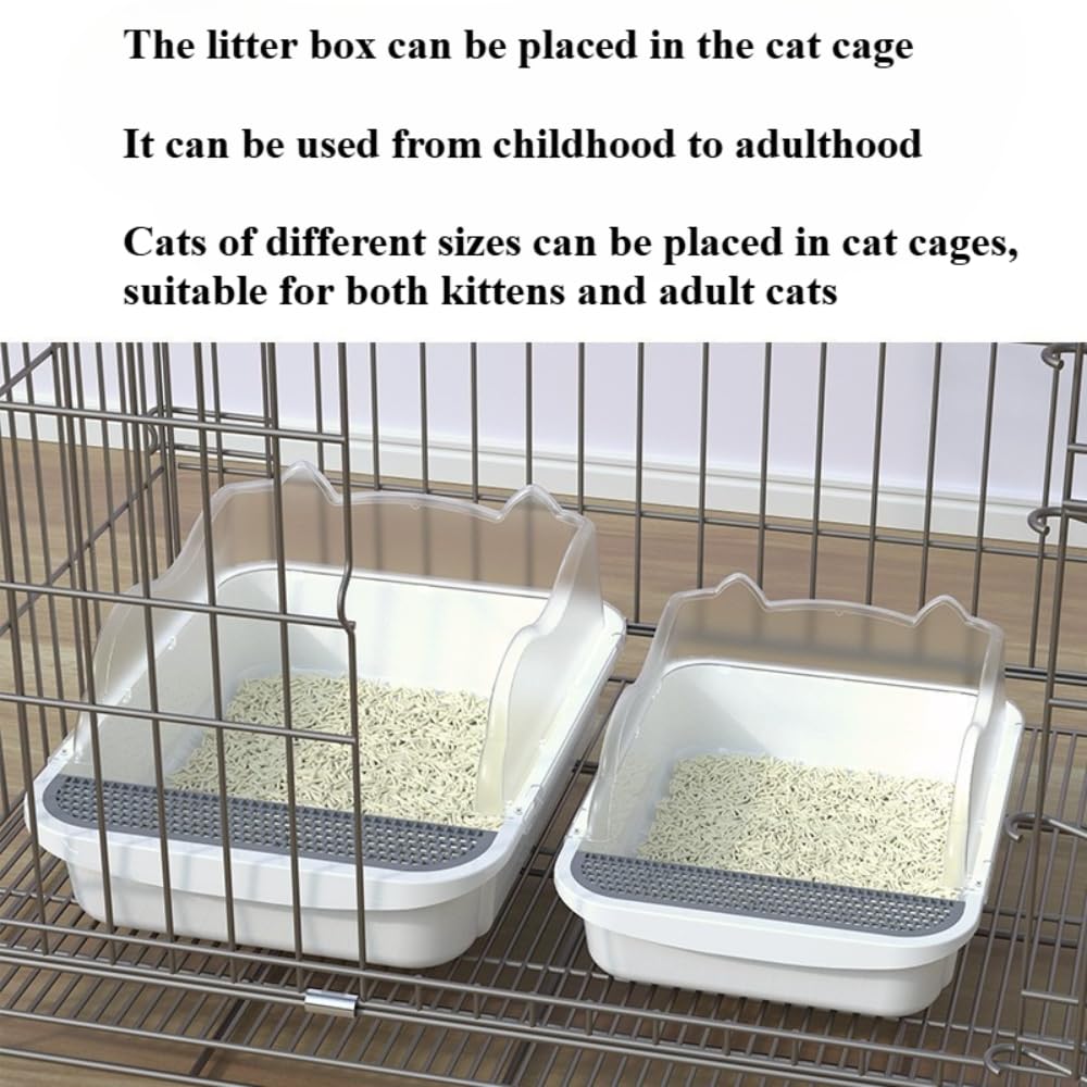Open Top High Sided Cat Litter Box with Removable Tray and Scoop L1342