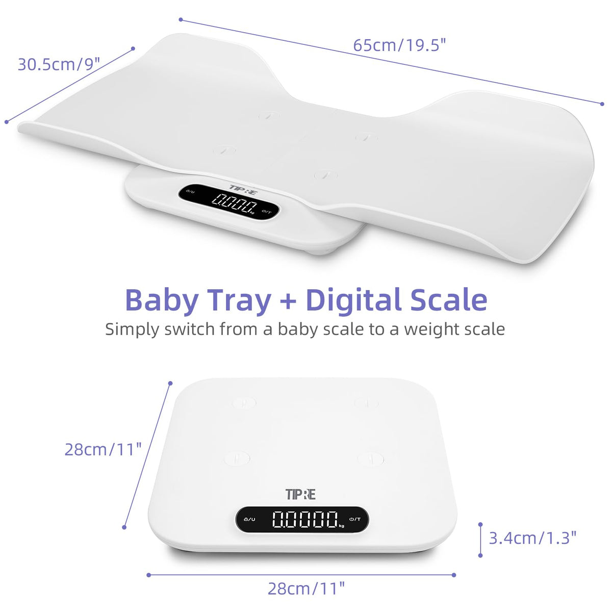 Baby Scale with Detachable Tray, Up to 400lb/180kg G595087