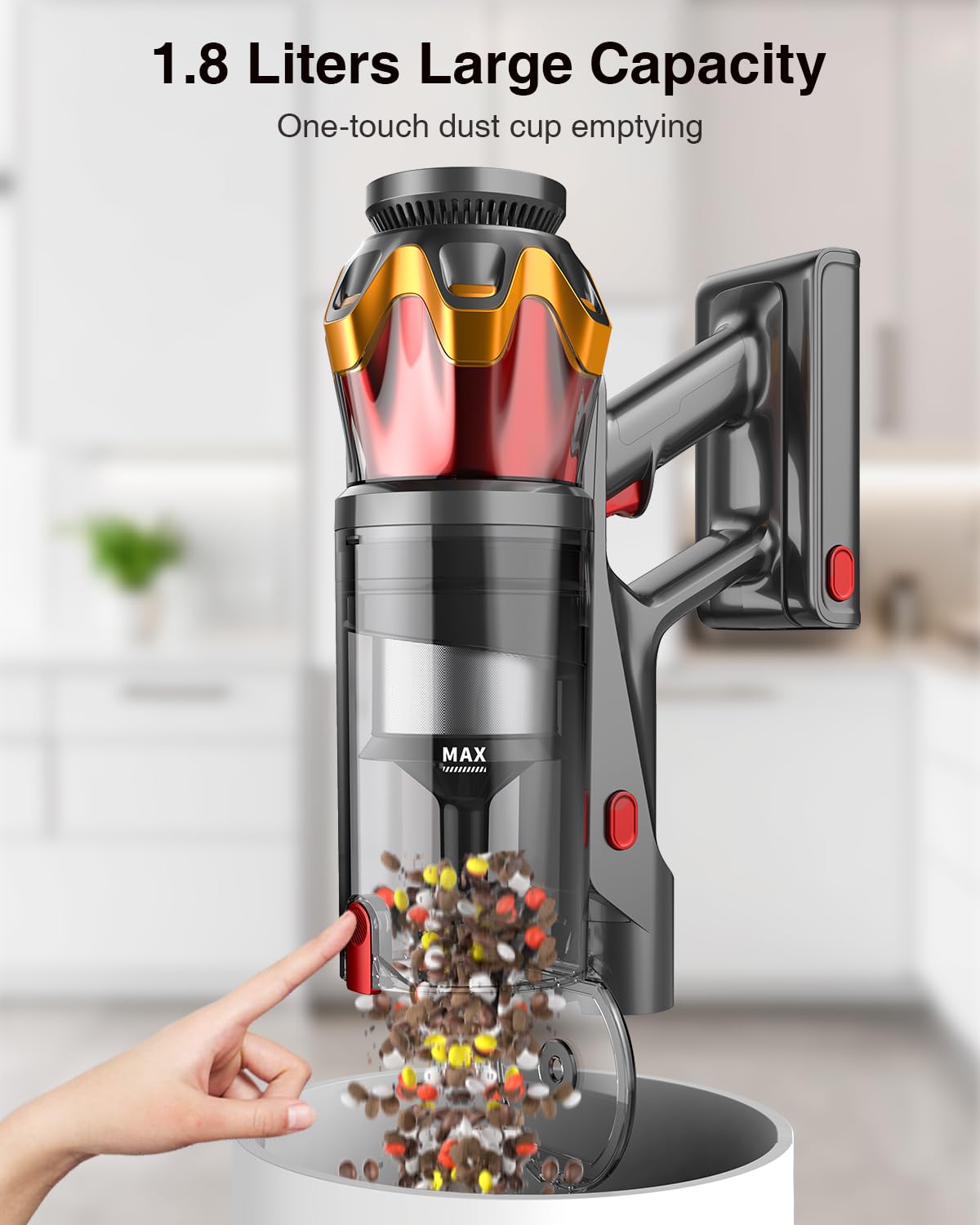 Cordless Stick Vacuum Cleaner 650W 55KPa Red Q5072