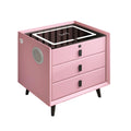 Pink 3 Drawer Nightstand with Charging Station P87251