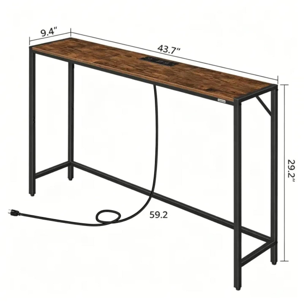 Narrow Sofa Table with Power Station X189