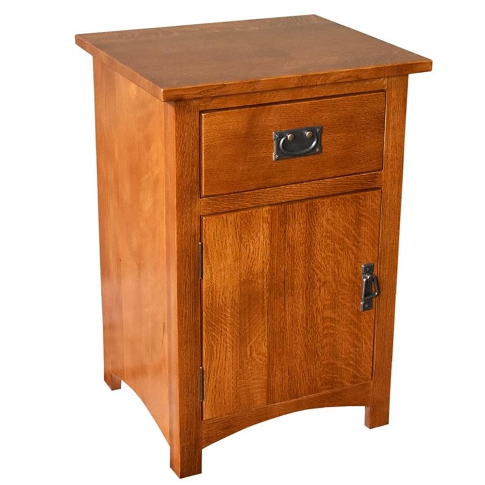 Solid Wood Nightstand with 1 Door and Drawer X575