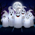 8FT Long Halloween Inflatable 6 Cute Ghosts LED Yard Decoration I964772