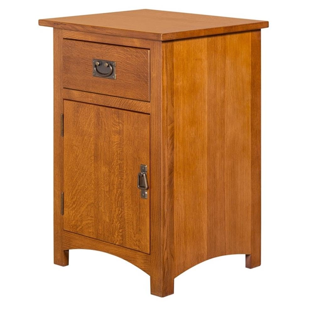 Solid Wood Nightstand with 1 Door and Drawer X575