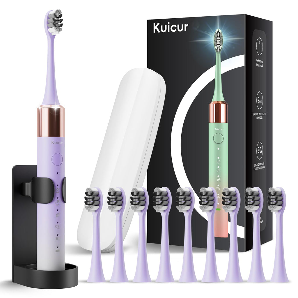 2 Pack Electric Toothbrush Black and Purple White Y654403