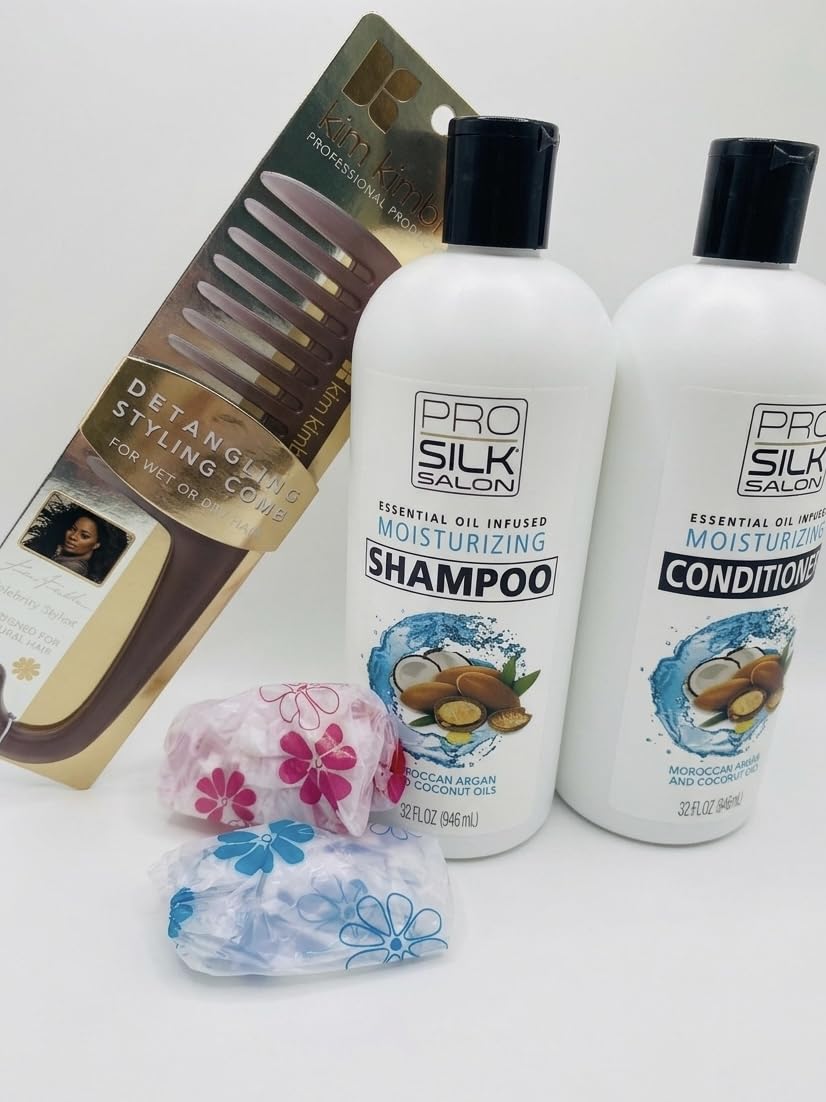 Moisturizing Shampoo and Conditioner Set with Argan and Coconut Oils, 32 Fl Oz W666325