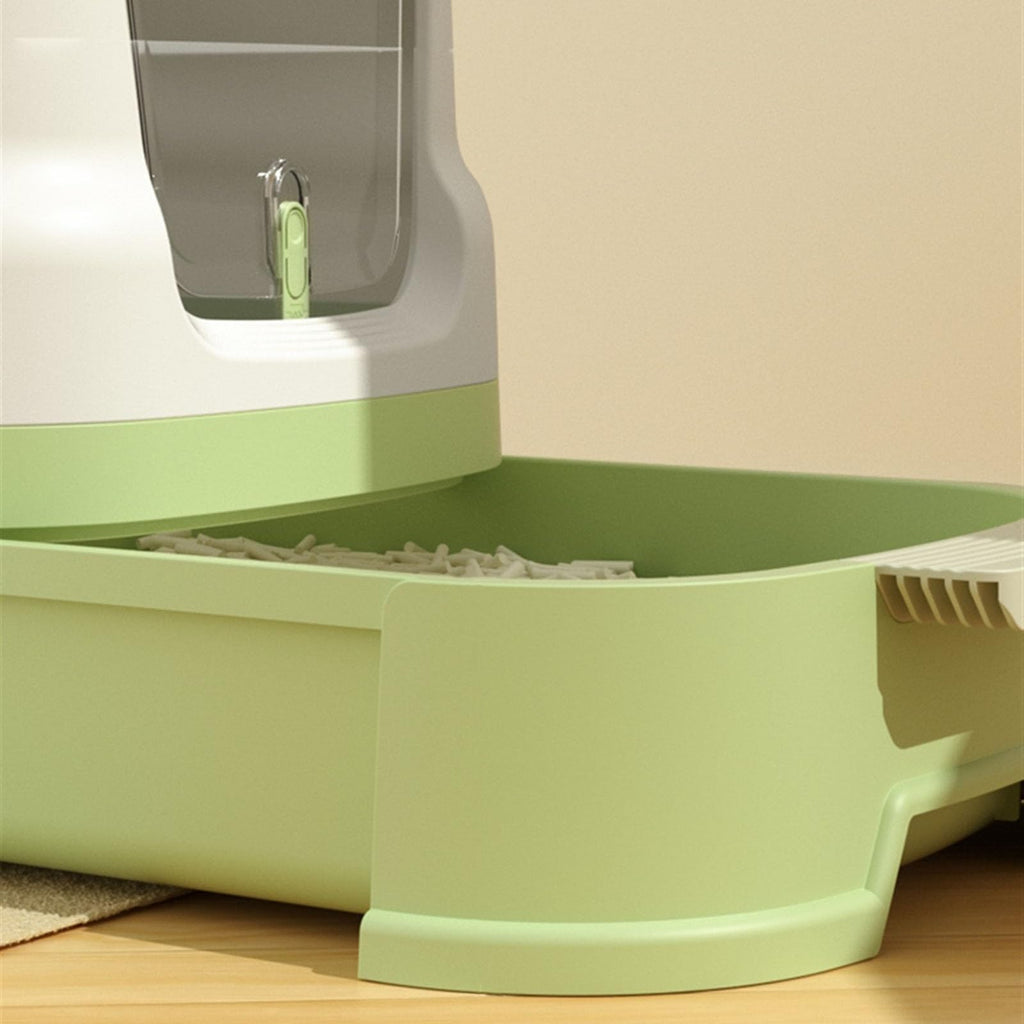 Cat Litter Box with Lid, Top Entry with Scoop, Enclosed Plastic with Drawer J8531