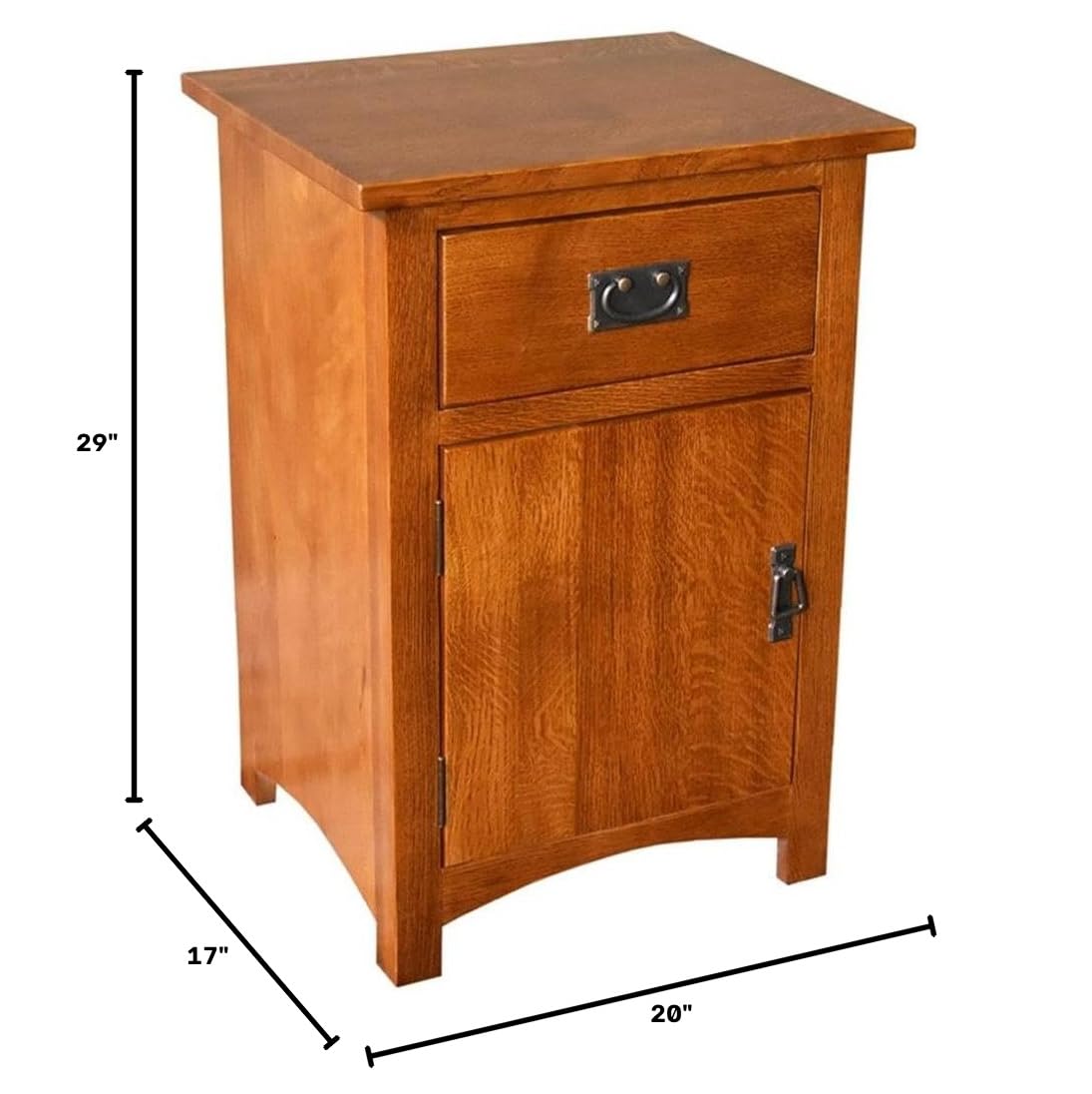 Solid Wood Nightstand with 1 Door and Drawer X575
