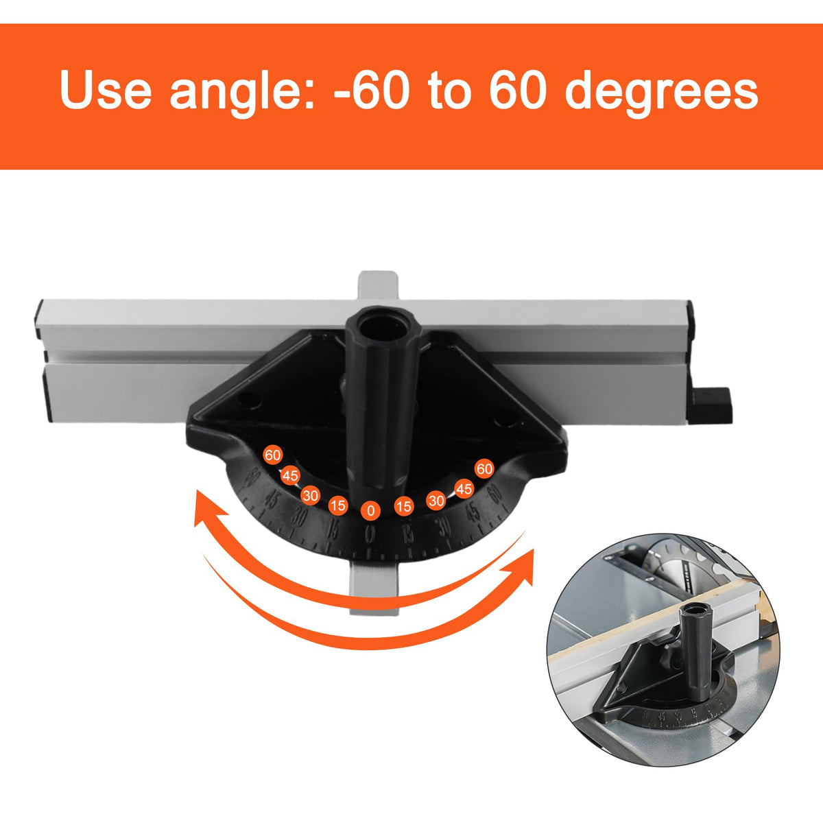Table Saw Miter Gauge with Fence -60 To 60 Degrees X23526