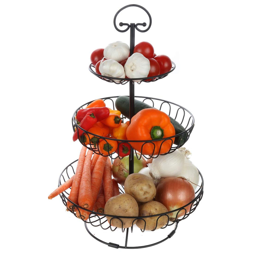 3-Tiered Black Wire Fruit and Vegetable Holder U525240