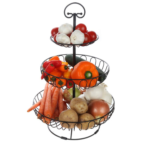 3-Tiered Black Wire Fruit and Vegetable Holder U525240