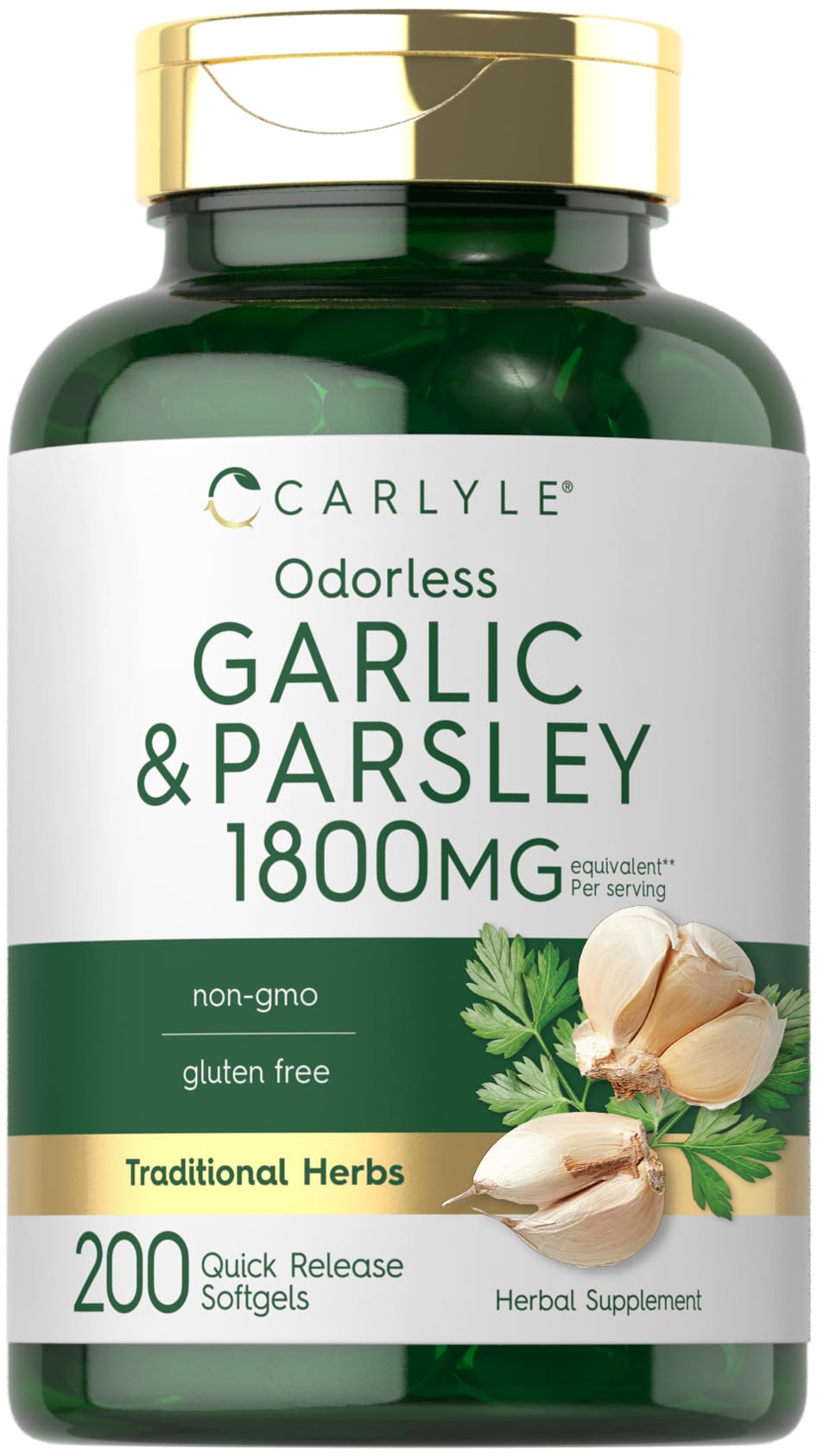 Odorless Garlic & Parsley Supplement 200 Softgels N802362