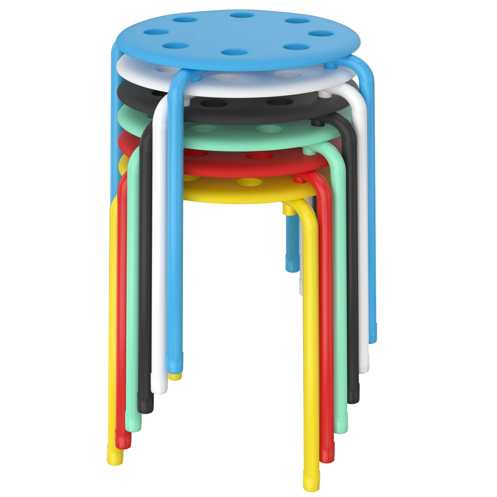 6 Piece Stacking Stools 17.7 Inch Colorful V35970