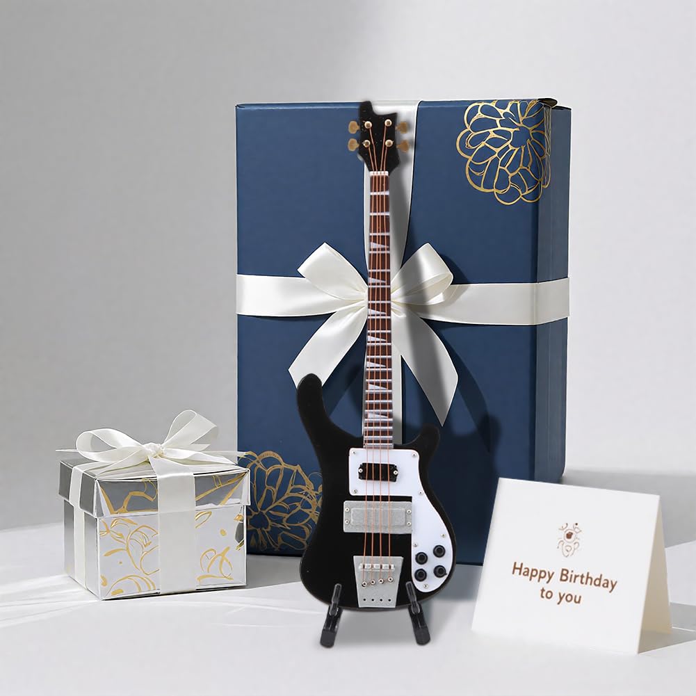 Black Miniature Bass Guitar Replica 1:4 Scale R4352