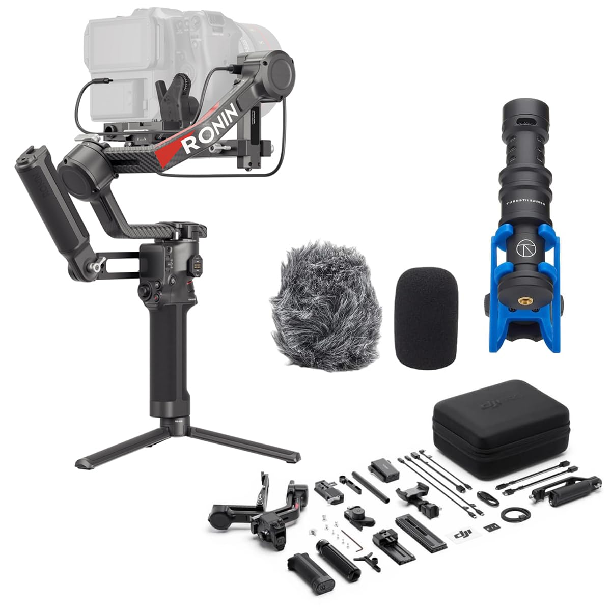 3-Axis Gimbal Stabilizer with Image Transmitter, Focus Pro Motor, Shotgun Microphone X196