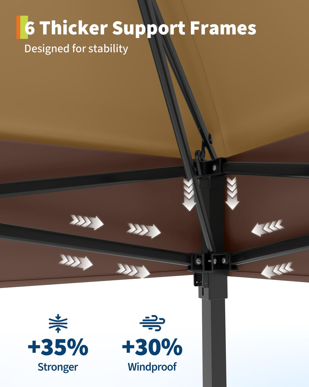 12x12FT Pop Up Gazebo with Mosquito Netting, Khaki & Coffee X55325