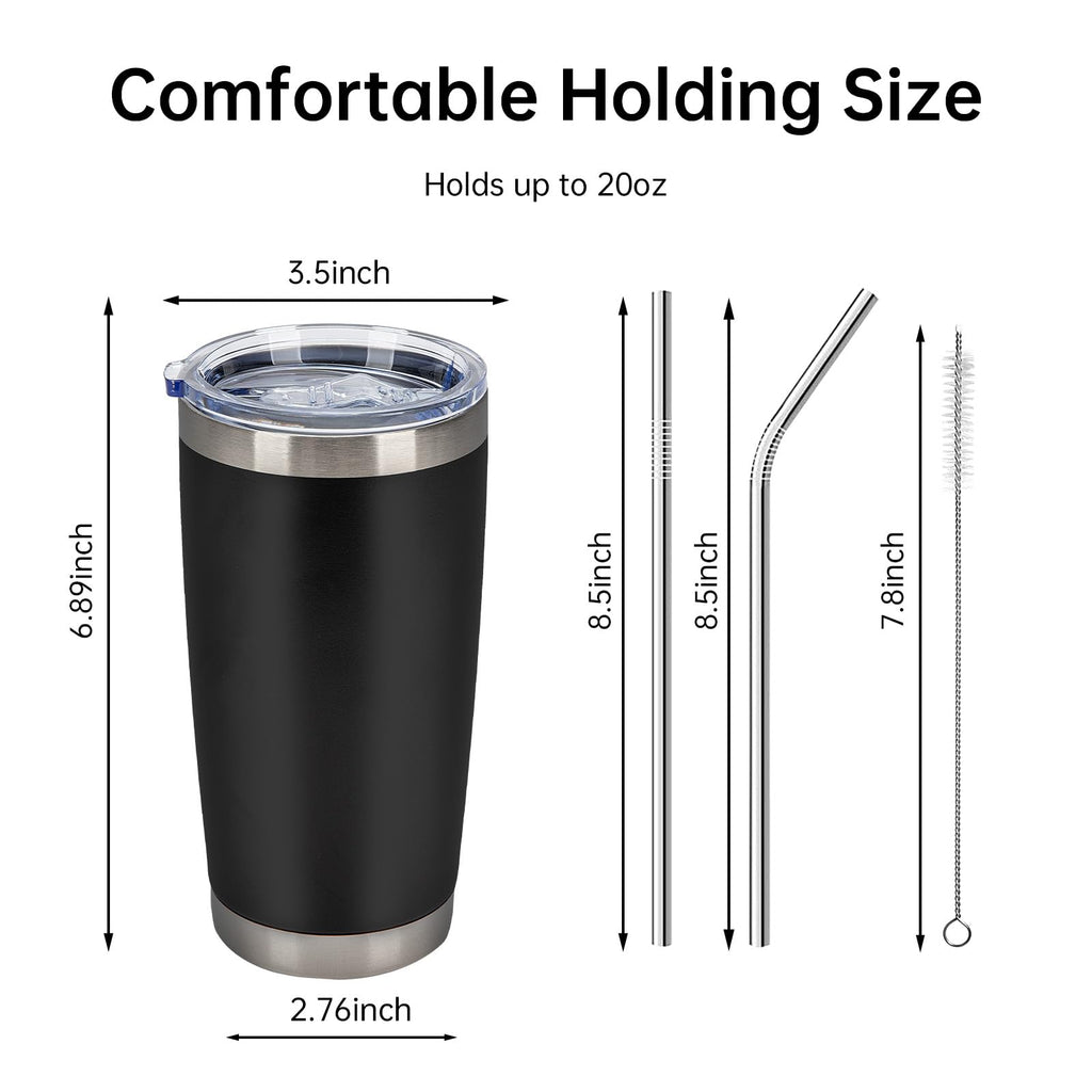32 Pack 20oz Stainless Steel Insulated Tumblers with Lid & Straw S7548