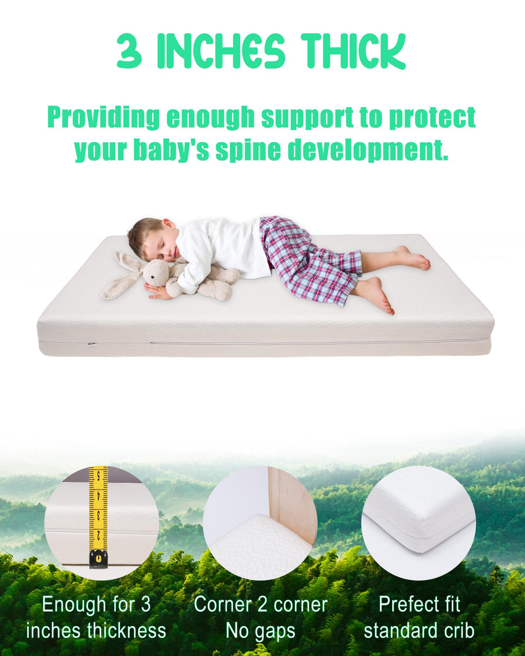 Mini Crib Mattress with Waterproof Bamboo Cover W87352