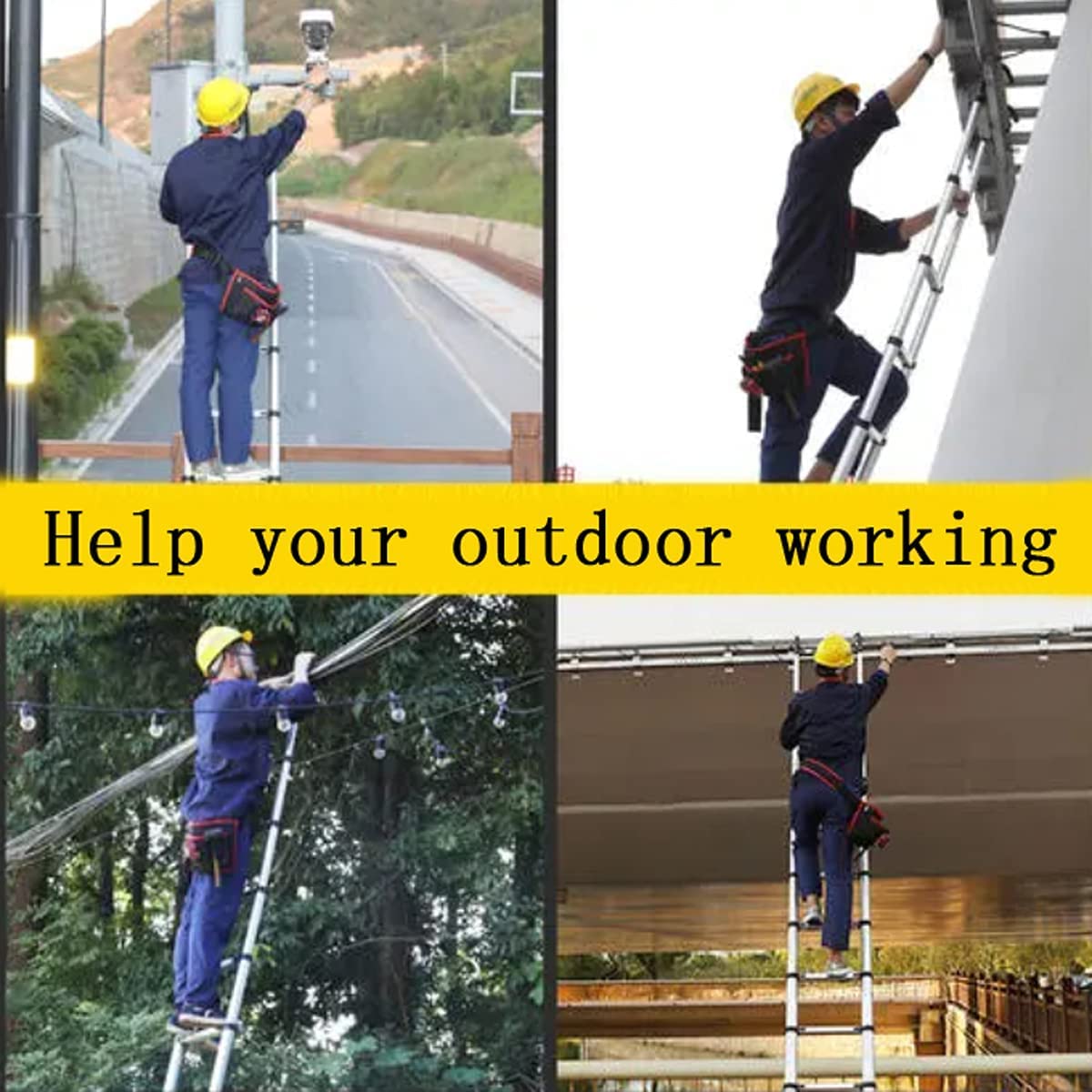 20FT Aluminum Telescoping Ladder 330 lbs Capacity D2579