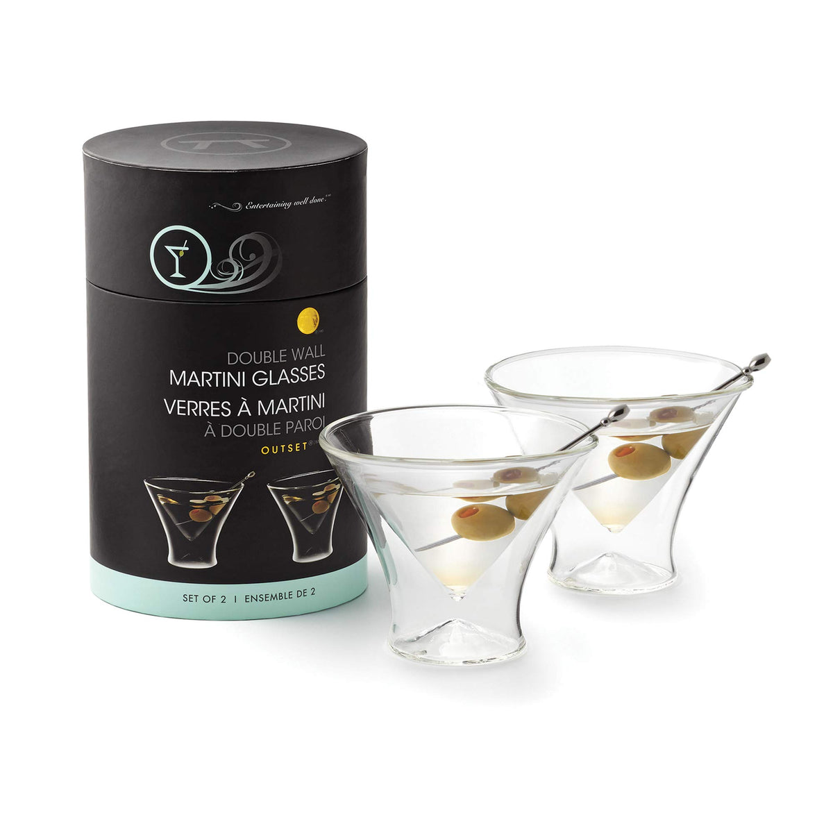 Double Wall Borosilicate Martini Glasses Set of 2 R4639