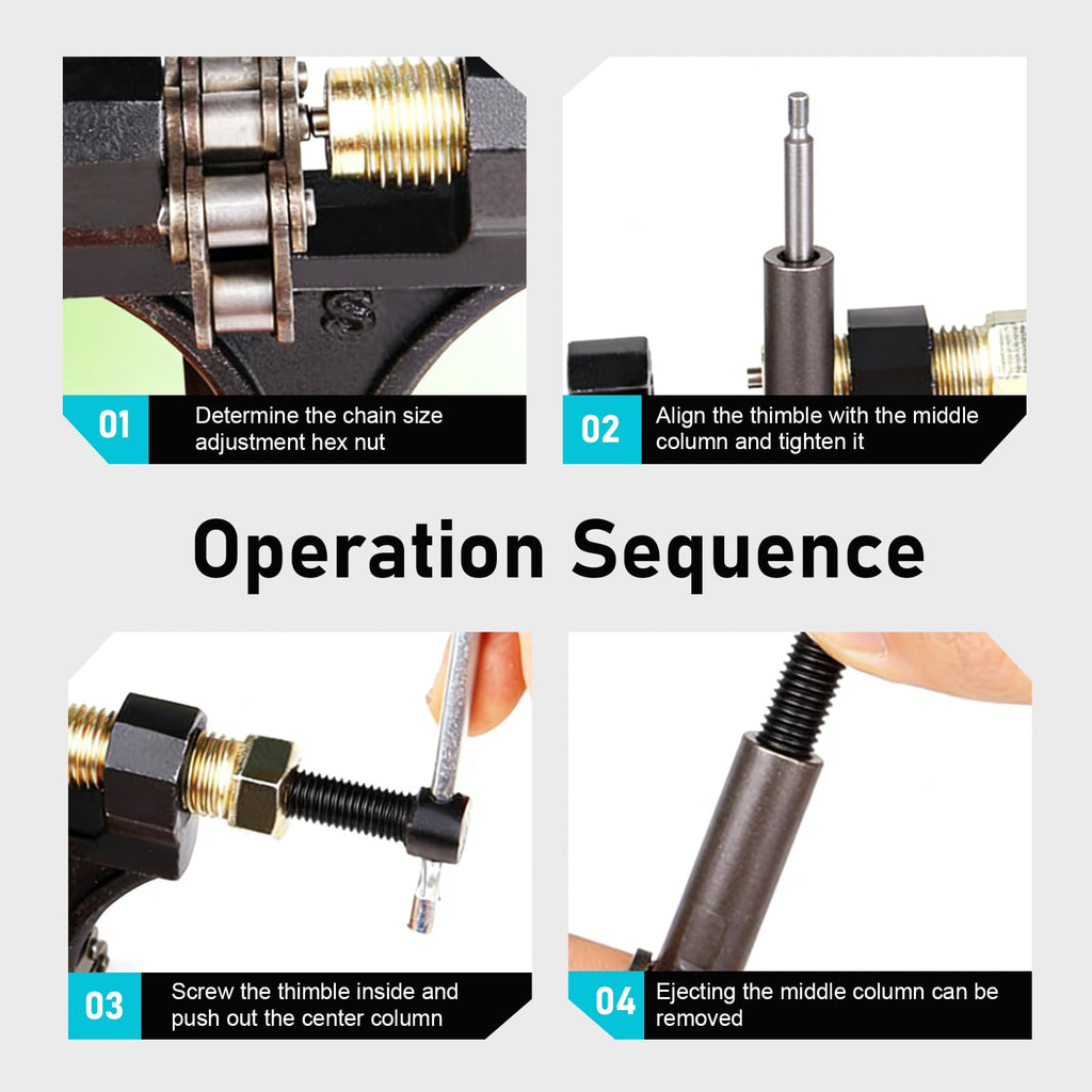 Heavy-duty Alloy 420-530 Roller Chain Breaker Tool with Grip R5338