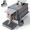 Stainless Steel Enclosed Cat Litter Box with Lid X7362