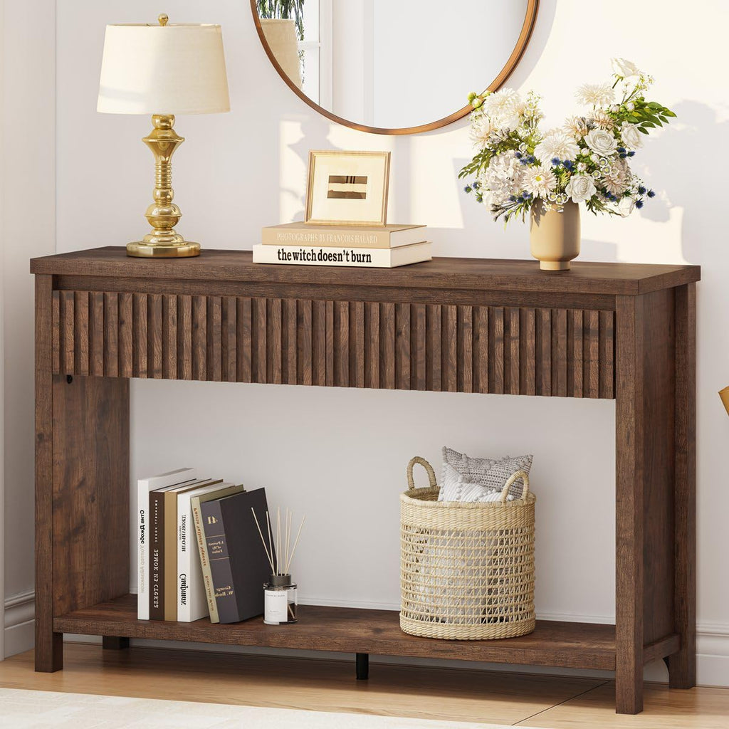 47" Fluted Console Table with Drawers S41095
