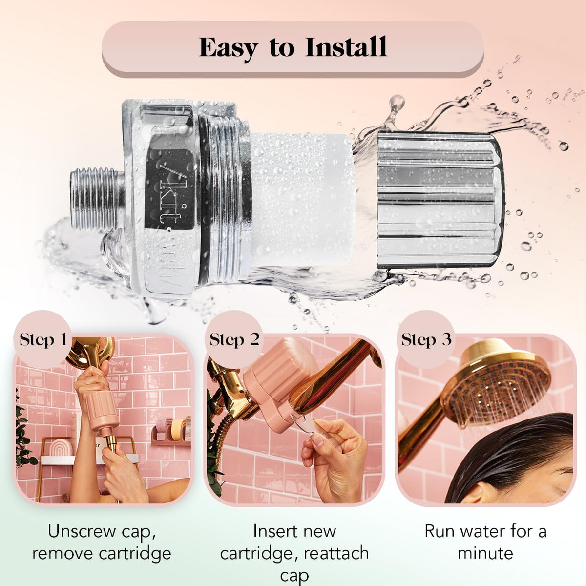 Castor Oil Shampoo + Coconut Oil Conditioner and Shower Filter Bundle H6928