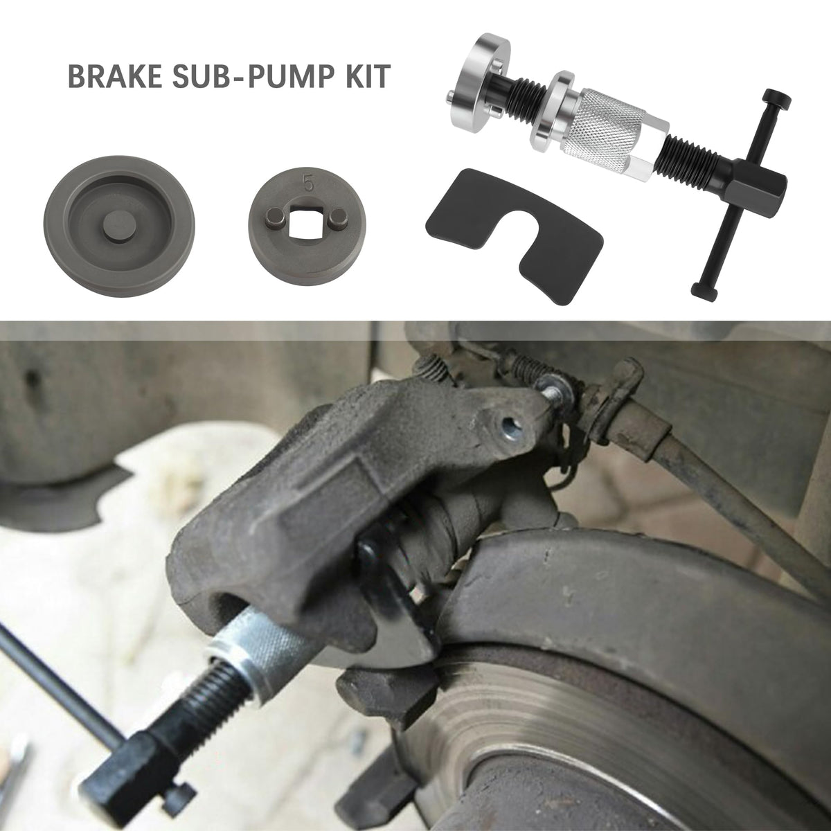 Chrome-Plated Steel 5PCS Brake Caliper Compression Tool Set P714