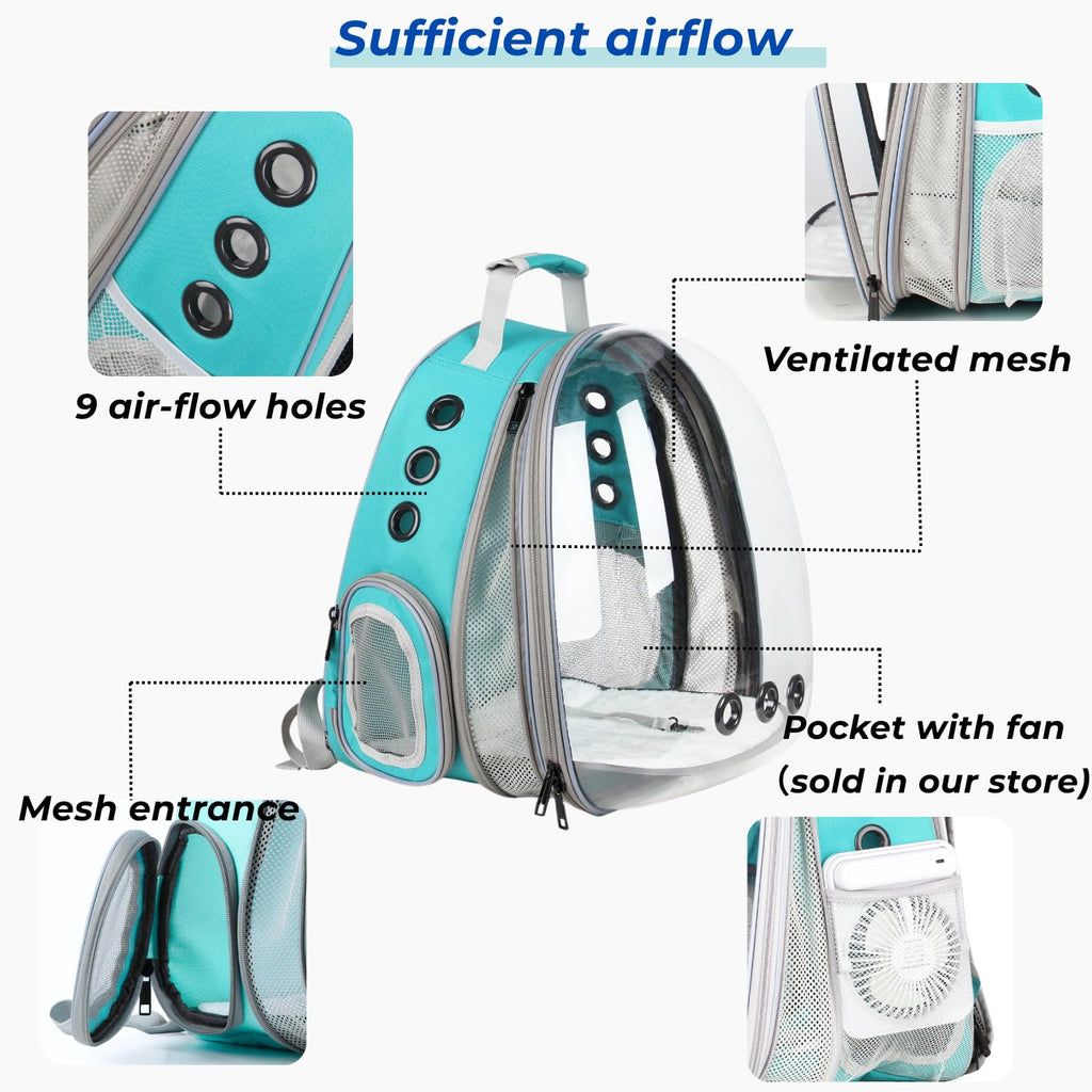 Expandable Cat Backpack with Mini Fan I49553