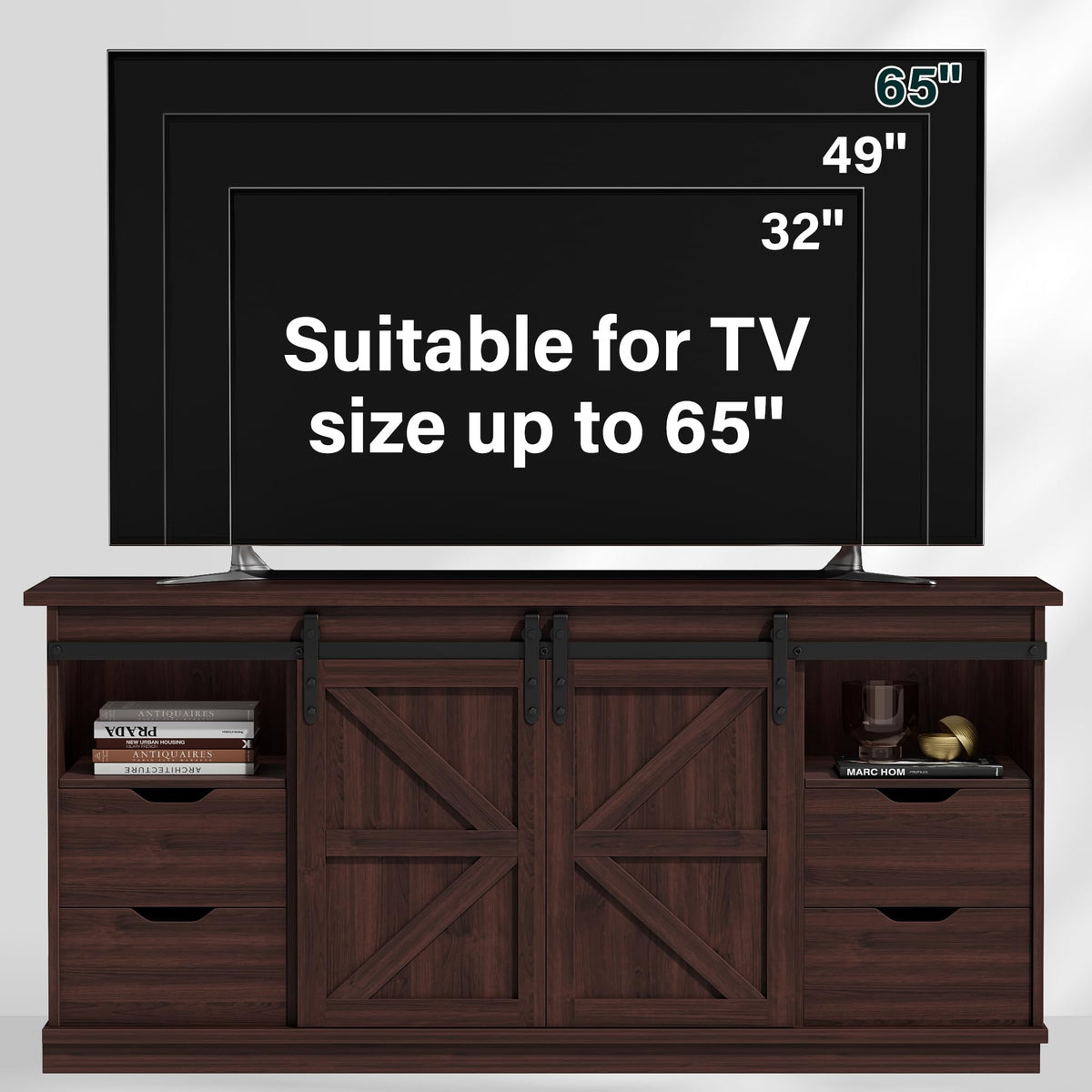 Rustic Oak 4 Drawer TV Stand V1765