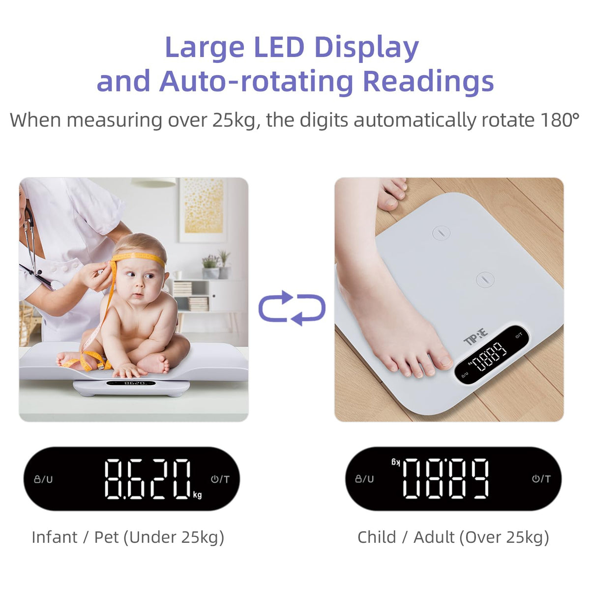 Baby Scale with Detachable Tray, Up to 400lb/180kg G595087