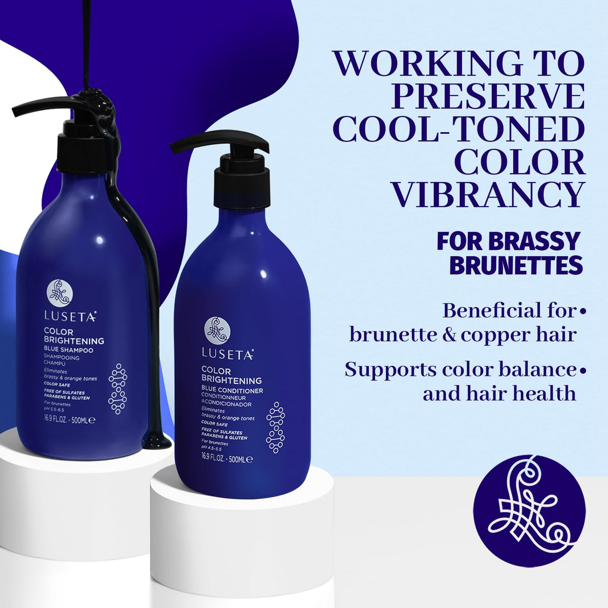 Blue Shampoo & Conditioner Set 2x16.9oz L423